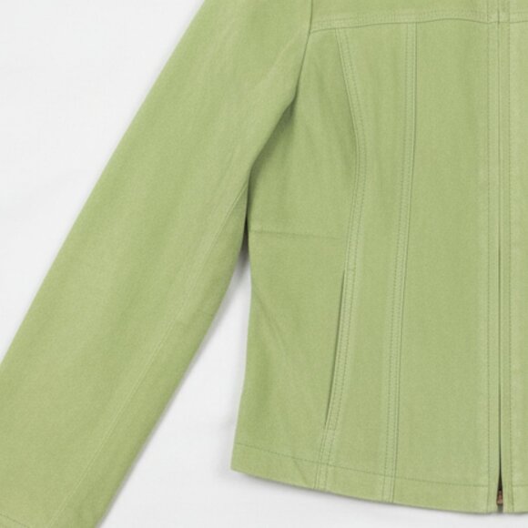 Coldwater Creek Vintage Women's Lime Green Suede Jacket XL - Picture 9 of 16